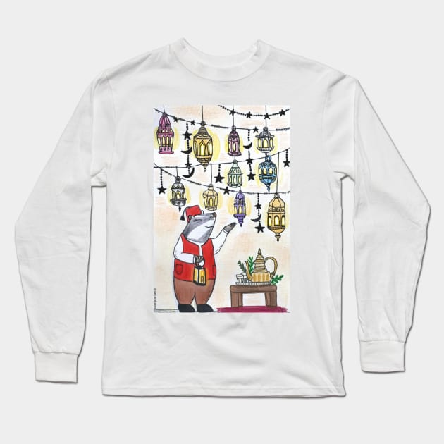 Moroccan shopkeeper and his lanterns Long Sleeve T-Shirt by SanMade